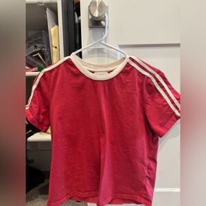 Bohme Red Women’s Tee with White Stripes